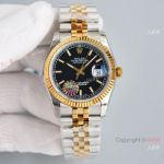 Swiss Grade Rolex Oyster Perpetual Datejust ETA2836 904L Two Tone Black Dial 36mm